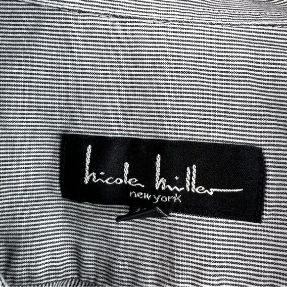 Nicole Miller button down shirt long sleeve white Gray Casual Button Down Shirt - Picture 10 of 14